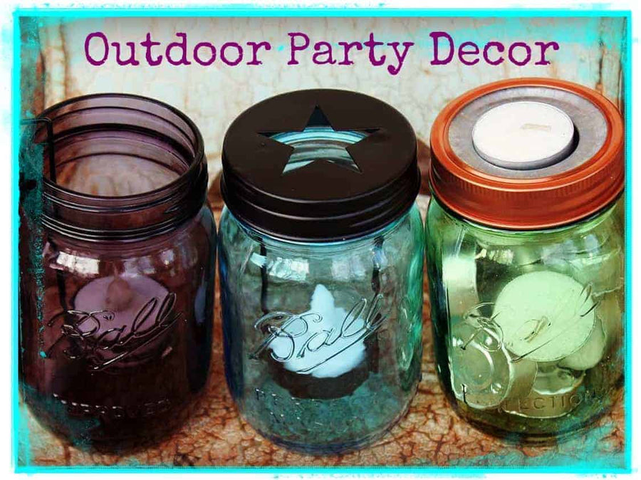 Outdoor Party Decor candle holder lids