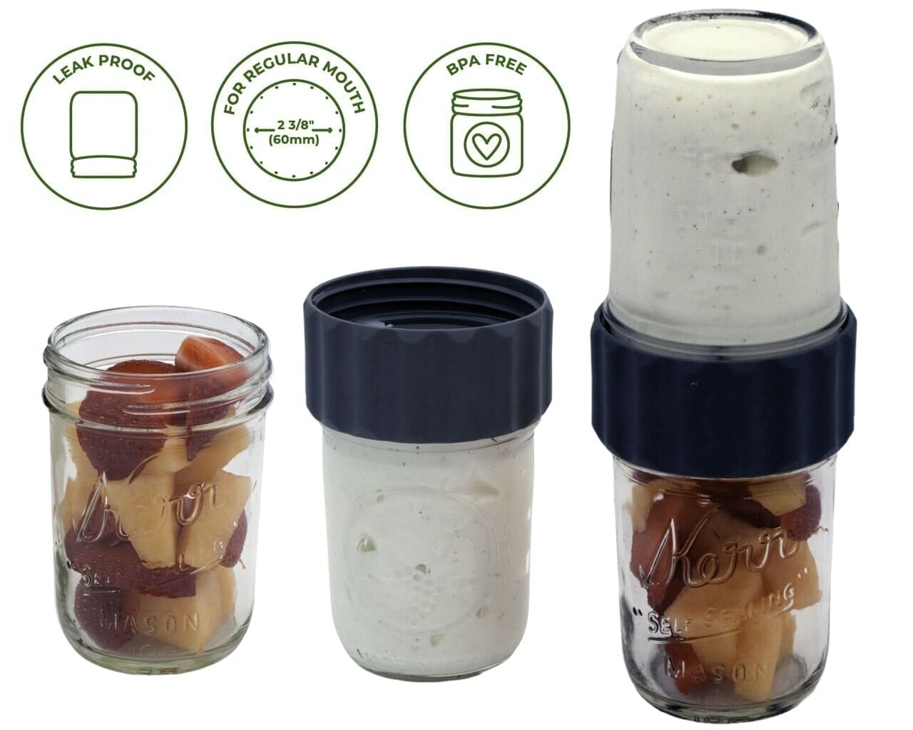 2-in-1-lid-connect-two-regular-mouth-mason-jars-charcoal-gray-silicone-seals-fruit-yogurt-breakfast-icons