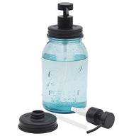 Threaded Matte Charcoal Black Soap Dispenser Lid for Regular Mouth Mason Jars Style #2