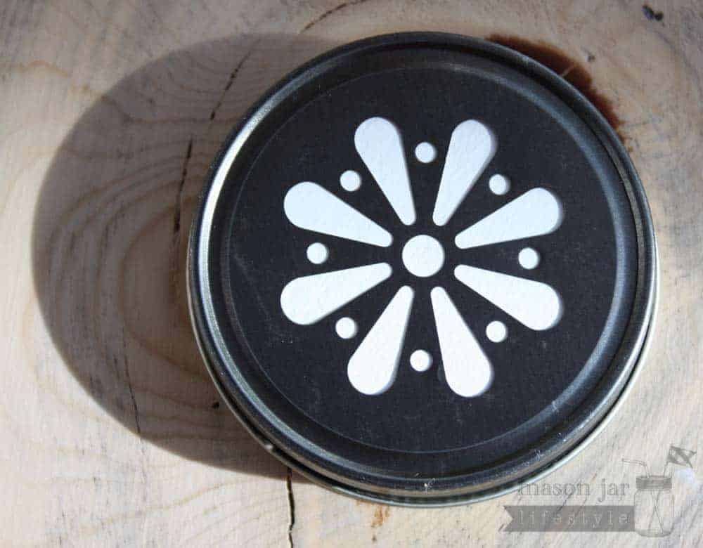 Vintage pewter daisy lid for Mason jars top