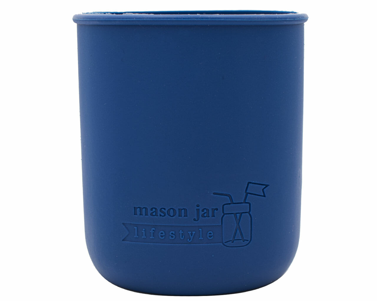 deep blue silicone sleeve koozie for 32oz mason jars