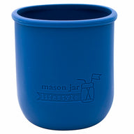 deep blue silicone sleeve koozie for 16oz regular mouth mason jars