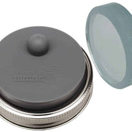 Mason Jar Lifestyle Charcoal Gray Fermentation Kit - Single sanded glass fermentation weight plus silicone valve lid for fermenting in wide mouth Mason jars