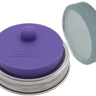 Mason Jar Lifestyle Ultra Violet Fermentation Kit - Single sanded glass fermentation weight plus silicone valve lid for fermenting in wide mouth Mason jars