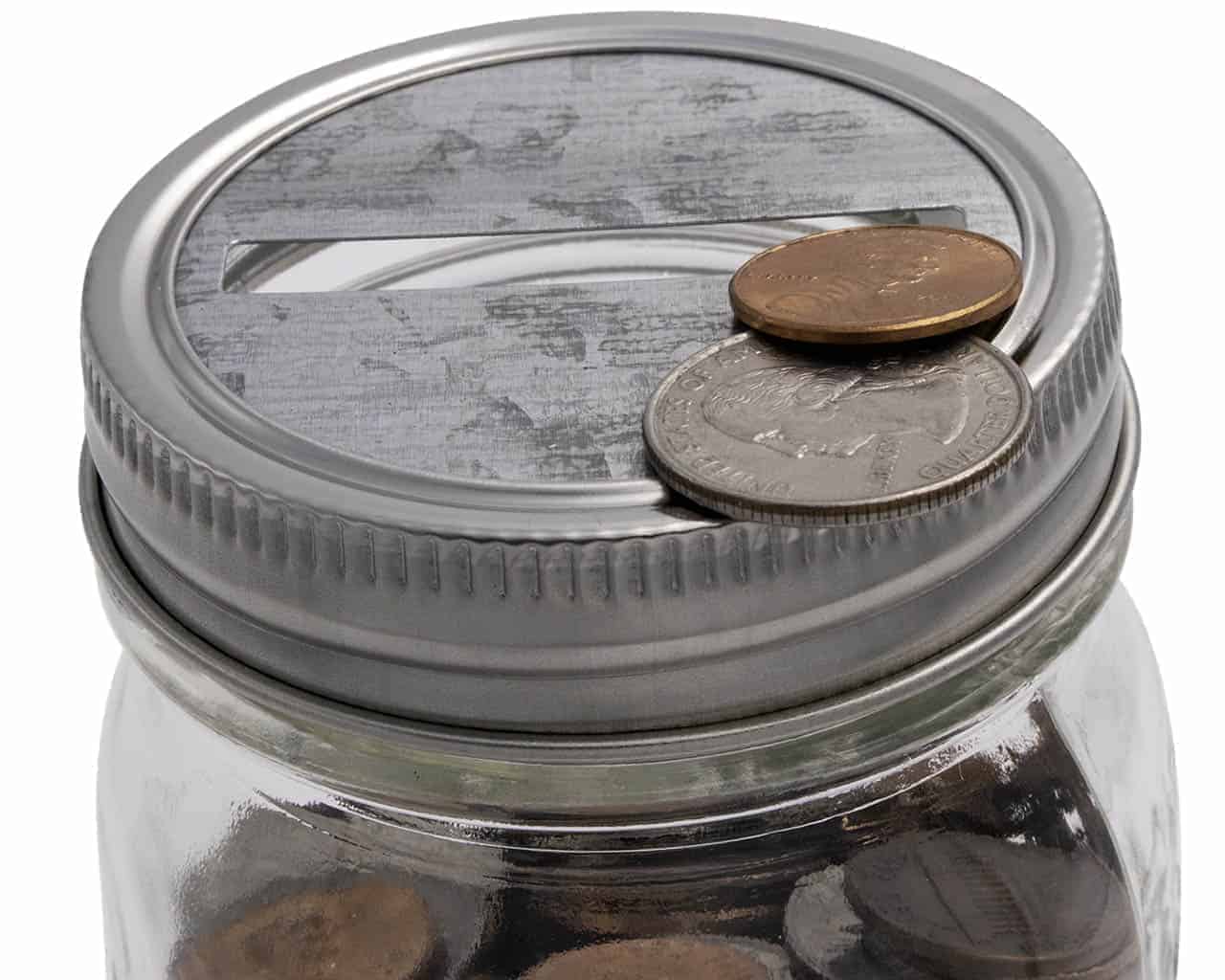 8Pcs Stainless Steel Coin Big Slot Lids Cover Inserts for Regular Mason Jars  Cap