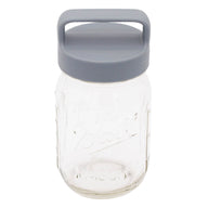 Gray Plastic Handle Canister Lid for Regular Mouth Mason Jars