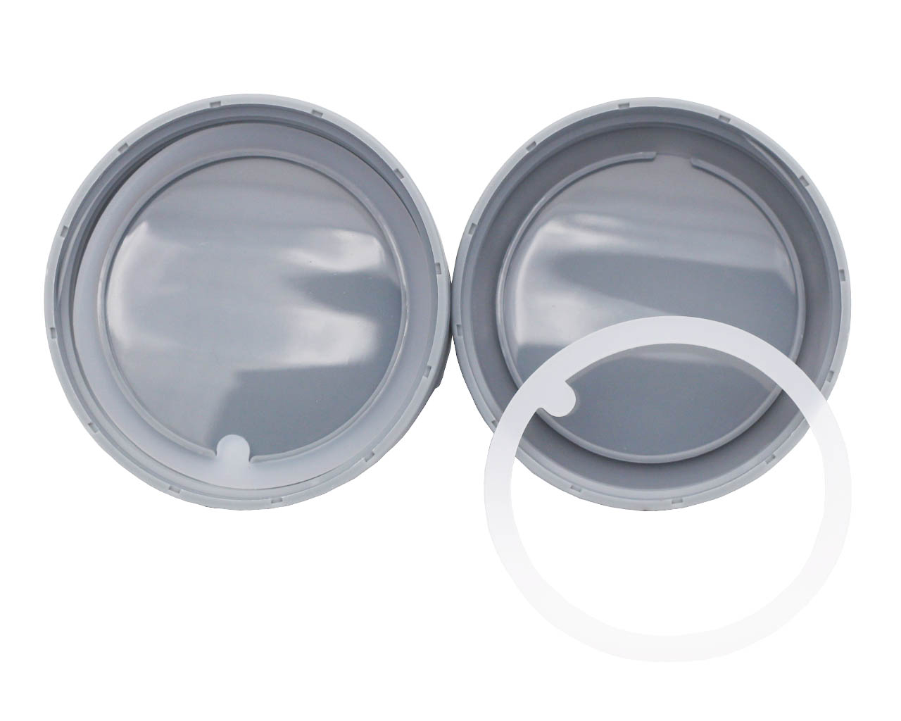 Gray Plastic Handle Canister Lid for Regular Mouth Mason Jars