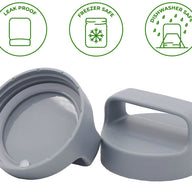 Gray Plastic Handle Canister Lid for Regular Mouth Mason Jars