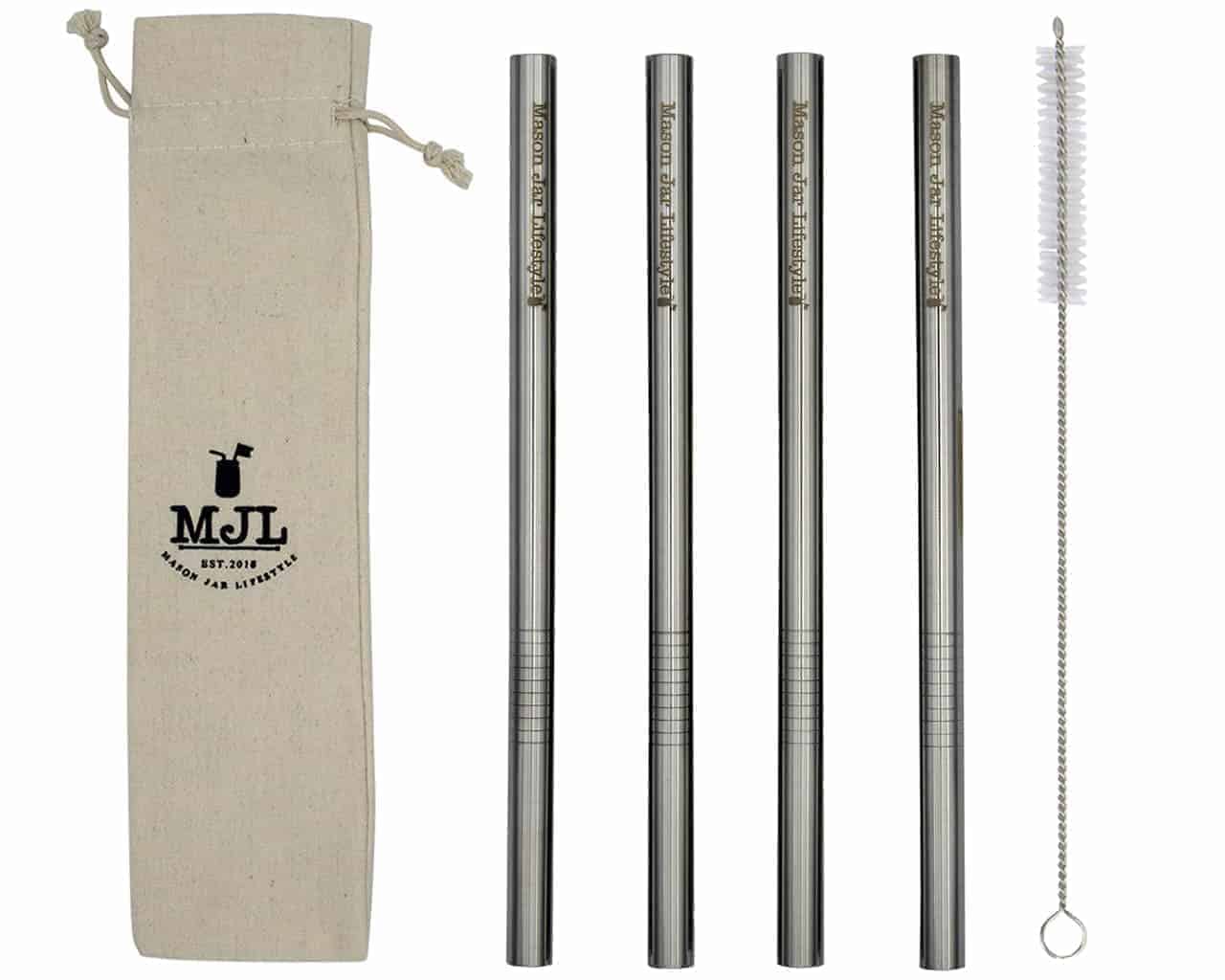 Bubble Tea Straws Reusable,Boba Straws Reusable,Milkshake Straws Thick,Metal  Smoothie Straws,Pack of 6 