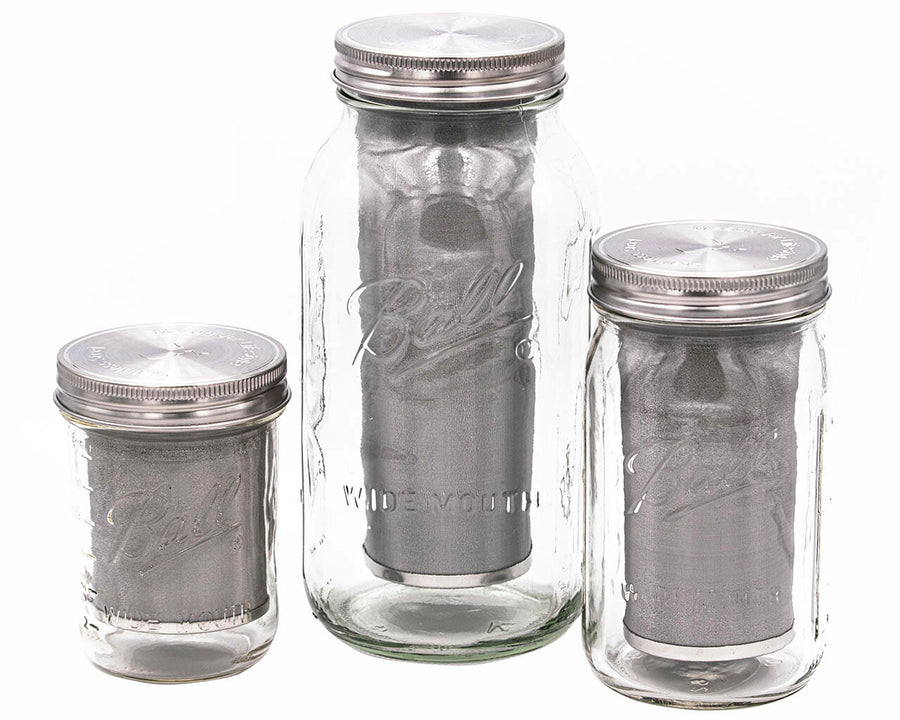 Stainless Steel Cold Brew Coffee and Tea Filter With Lid for Wide Mouth Mason Jars