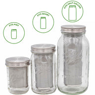 Stainless Steel Cold Brew Coffee and Tea Filter With Lid for Wide Mouth Mason Jars
