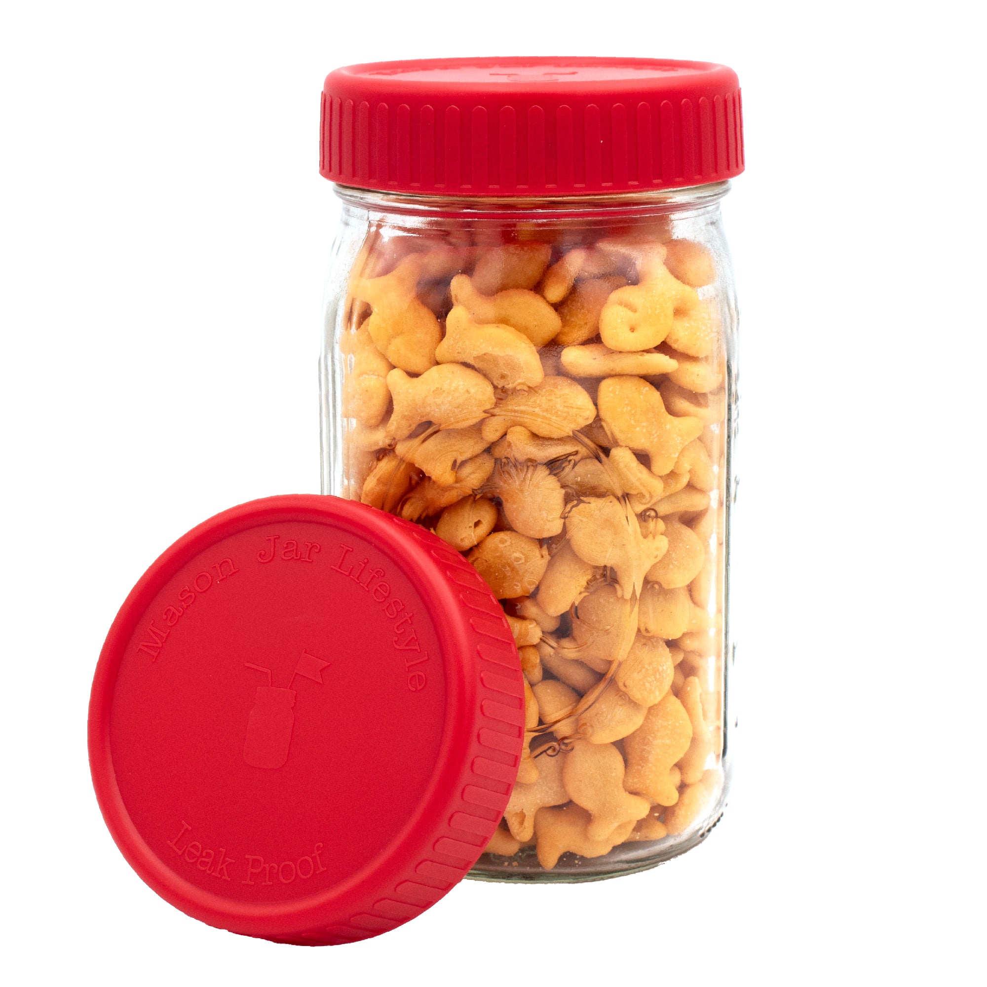 Leak Proof Plastic Storage Lids with Silicone Liners for Mason Jars