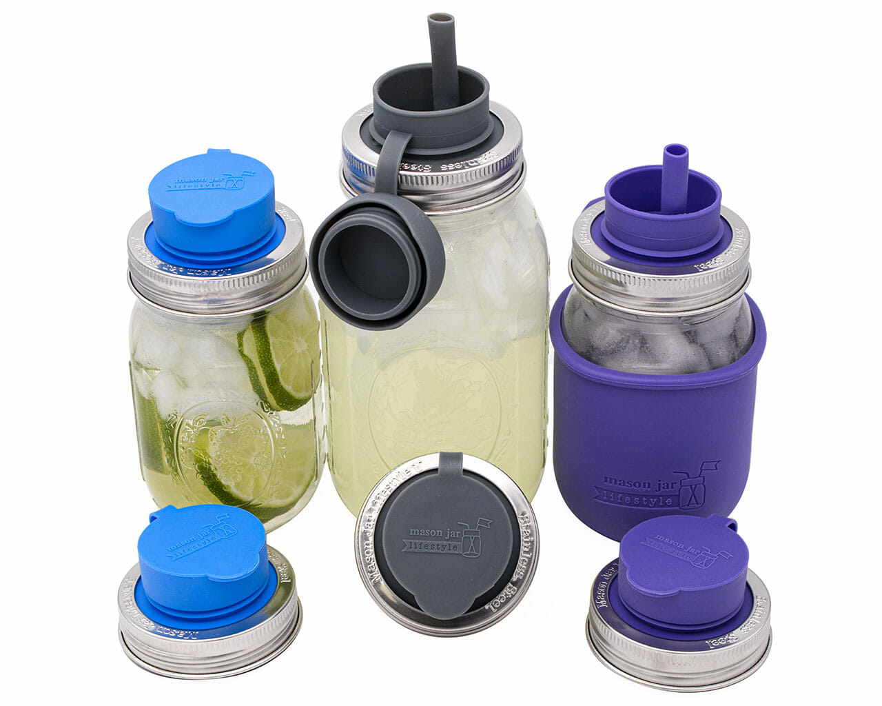 Regular Mouth Mason Jar Water Bottle Set 