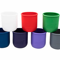 Silicone Sleeves for Regular Mouth 16oz Mason Jars in Frost Cherry Red Leaf Green Deep Blue Midnight Blue Ultra Violet and Charcoal Gray