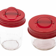 Red Enamel Handle Canister Lid for Regular and Wide Mouth Mason Jars