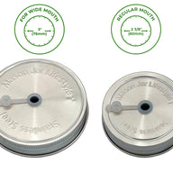Stainless Steel Rust Proof Straw Hole Lid for Wide or Regular Mouth Mason Jars with Silicone Grommet and Sealing Ring