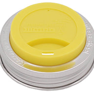 Silicone Drinking Lid with Stainless Steel Band for Mason Jars