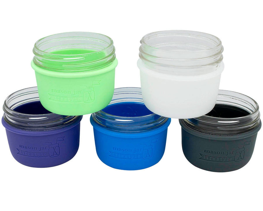 Silicone Koozie Sleeves for Wide Mouth 8oz Half Pint Mason Jars
