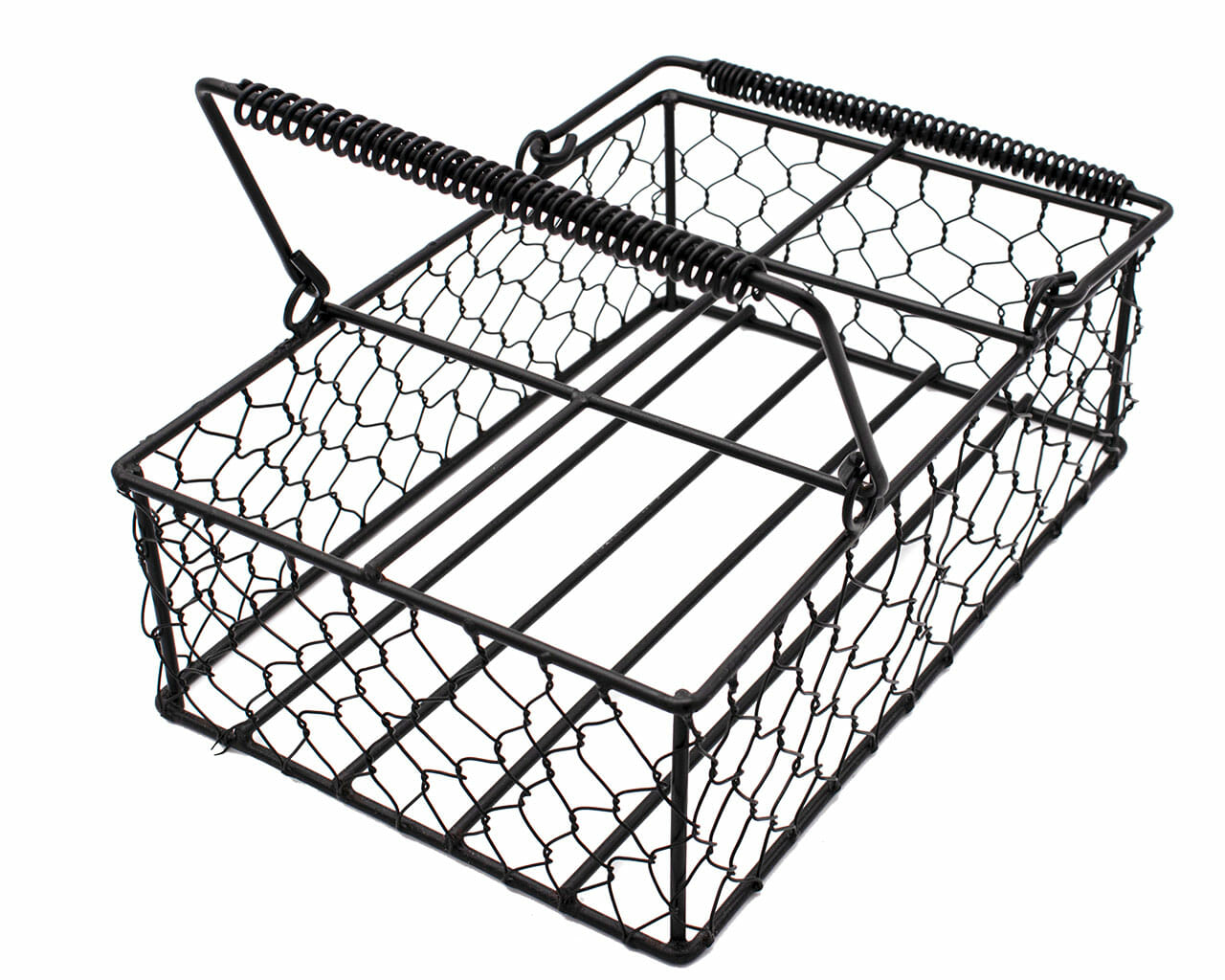 Black Coated Chicken Wire Caddy for Six 16oz Pint Mason Jars