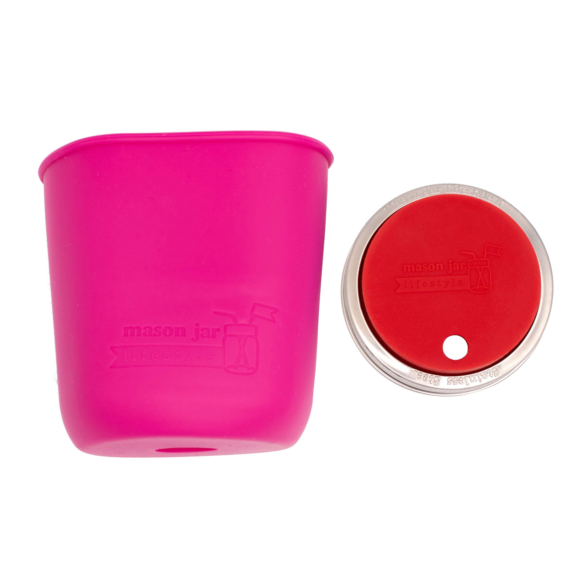 Mason Jar Lifestyle Smoothie 32oz Quart Glass Water Bottle with Silicone Sleeve & Straw Hole Lid