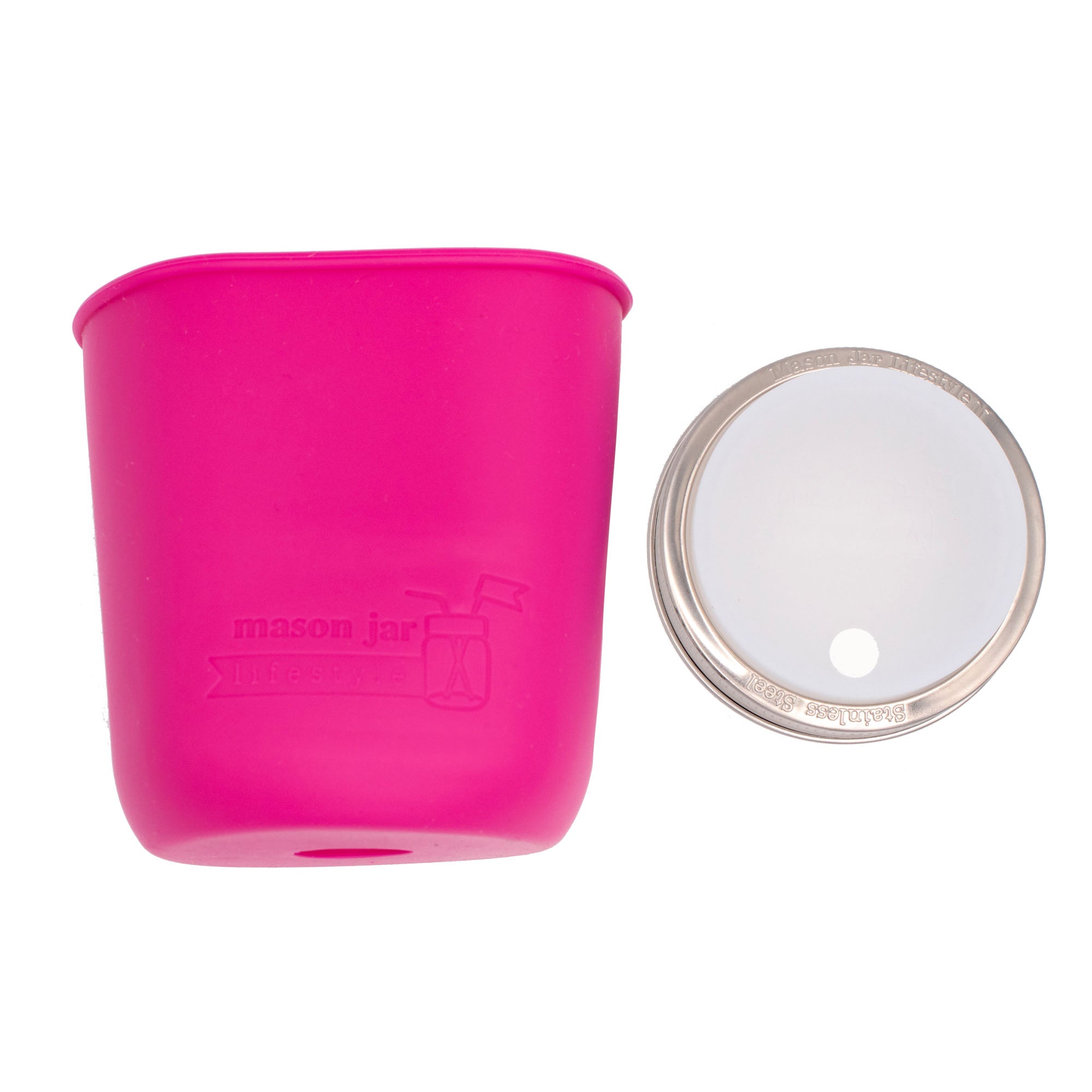 Mason Jar Lifestyle Smoothie 32oz Quart Glass Water Bottle with Silicone Sleeve & Straw Hole Lid