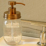 mason-jar-lifestyle-soap-pump-dispenser-lid-kit-matte-rose-gold-#2-pint-ball-jar-sink