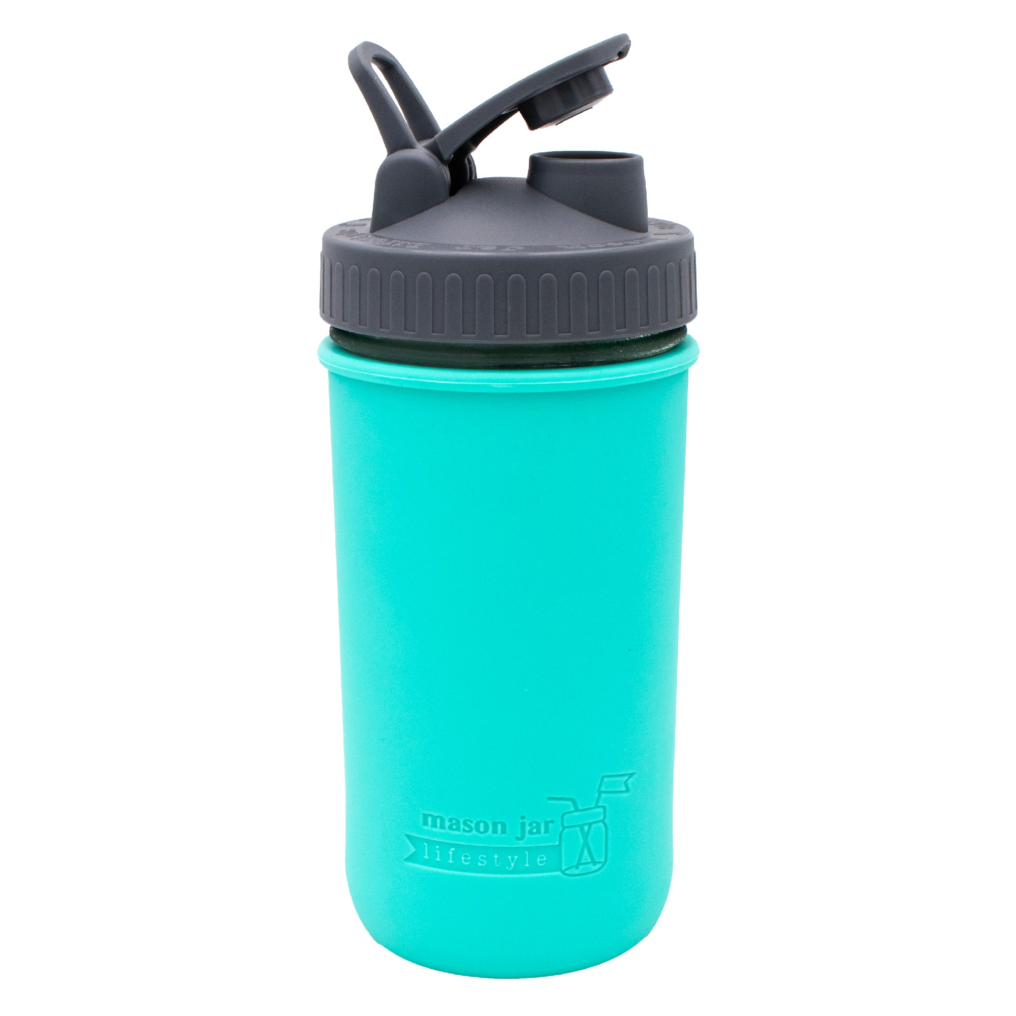 Mason Jar Lifestyle 24oz Pint & Half Sports Bottle with Silicone Sleeve & Carry Loop Lid