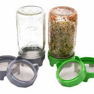 Wide Mouth Rust Proof Sprouting Lid with Green Plastic Stand for Mason Jars