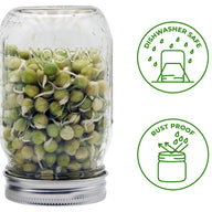 Stainless Steel Curved Rust Proof Sprouting Lid for Regular Mouth Mason Jars