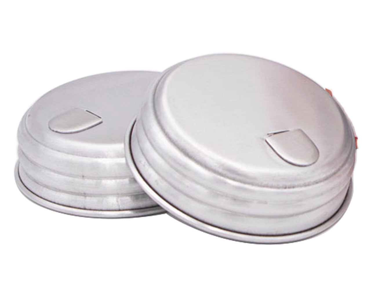 two regular mouth aluminum sugar dispensing lids