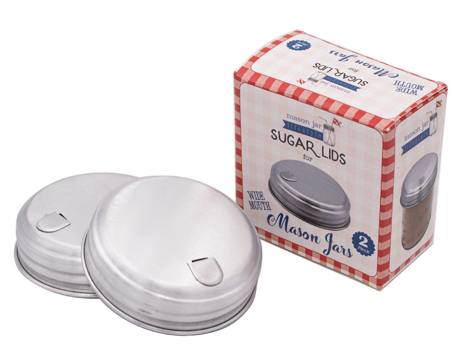 wide mouth aluminum sugar dispensing lid with retail box