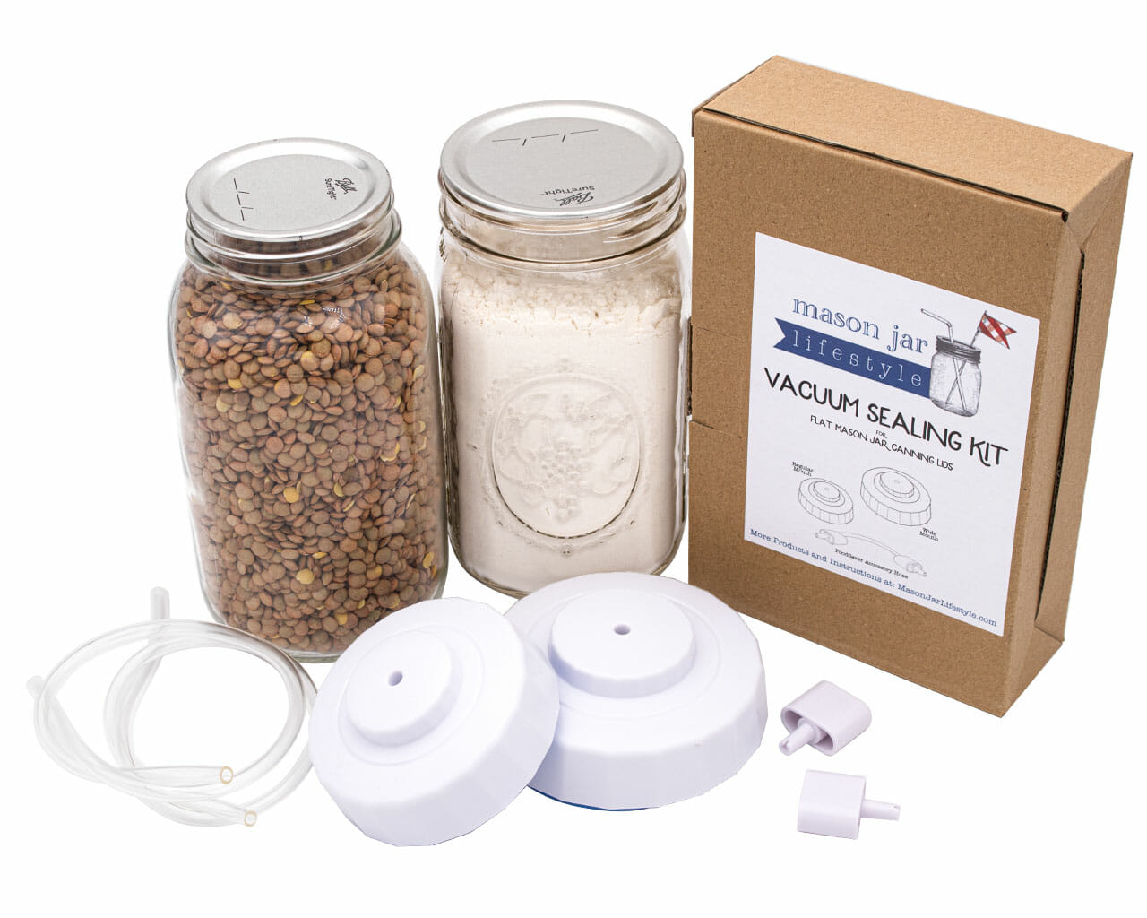 Mason Jar Vacuum Sealer for FoodSaver Vacuum Sealer,Jar Sealer and  Accessory Hose Kit for Wide&Regular Mouth Mason Jar,Canning Jars Vacuum  Sealer Kit