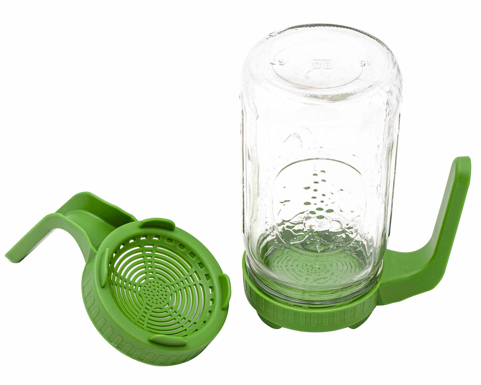 Plastic Sprouting Lid with Built-In Stand and Handle for Wide Mouth Mason Jars