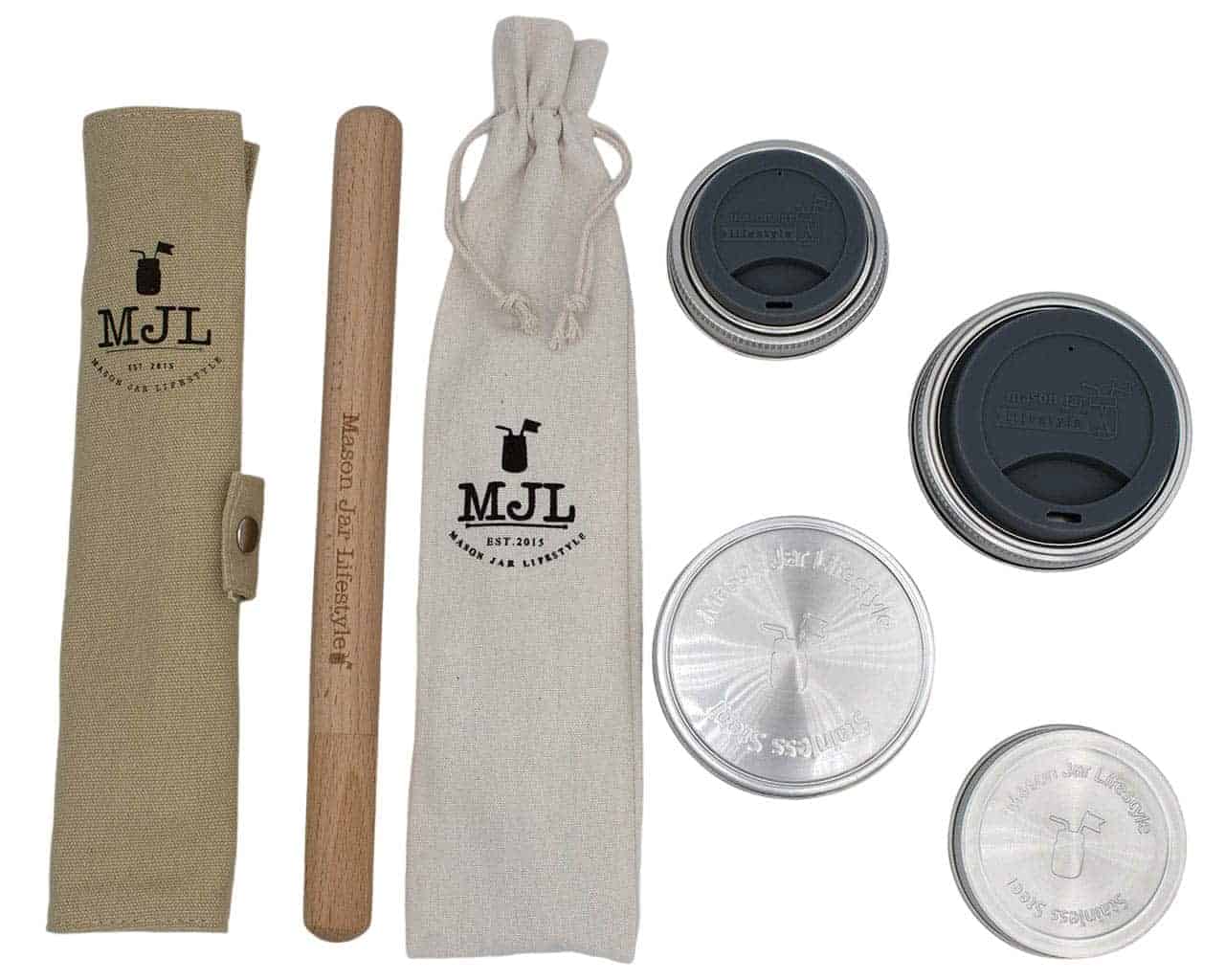 mason-jar-lifestyle-zero-waste-kit-stainless-steel-storage-lids-bamboo-utensils-silicone-drinking-lids-metal-straws-cloth-bag-closed