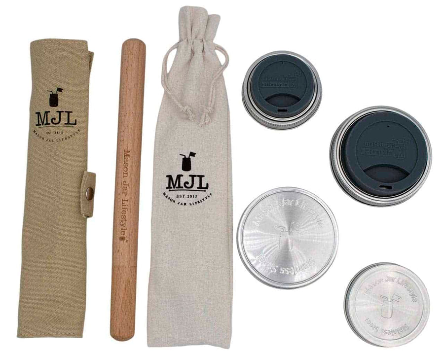 mason-jar-lifestyle-zero-waste-kit-stainless-steel-storage-lids-bamboo-utensils-silicone-drinking-lids-metal-straws-cloth-bag-closed
