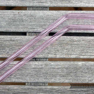 Pink glass bent straws for pint Mason jars