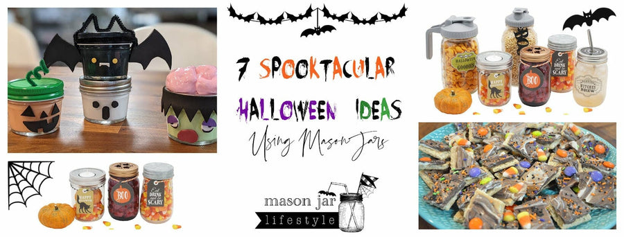 mason jar lifestyle halloween ideas using lids and accessories for parties, decorating, and treats