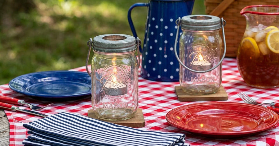 Red, White & Mason Jar: A Patriotic Tablescape for the 4th