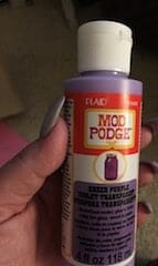 Purple Mod Podge for glass Mason jars