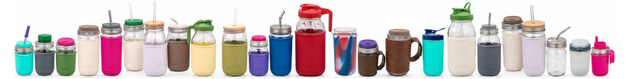 Mason Jar Glass Water Bottle Sets - Jar Included!