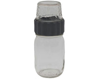 2-in-1-lid-connect-two-regular-mouth-mason-jars-charcoal-gray-silicone-seals-4oz-16oz-pint-ball-kerr-jars