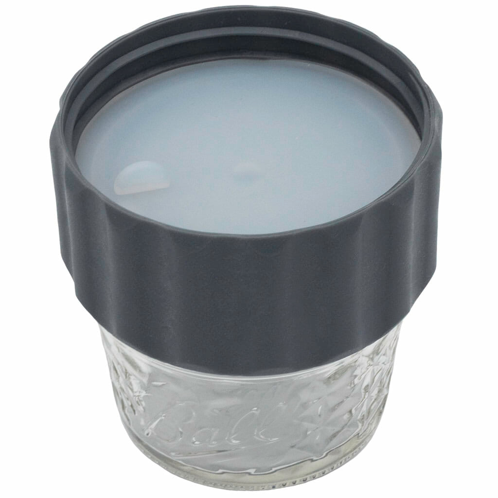 2 in 1 lid connect two regular mouth mason jars charcoal gray silicone seals 4oz jar open top lid liner