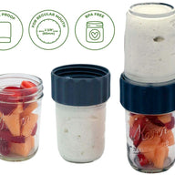 2-in-1-lid-connect-two-regular-mouth-mason-jars-charcoal-gray-silicone-seals-fruit-yogurt-breakfast-icons