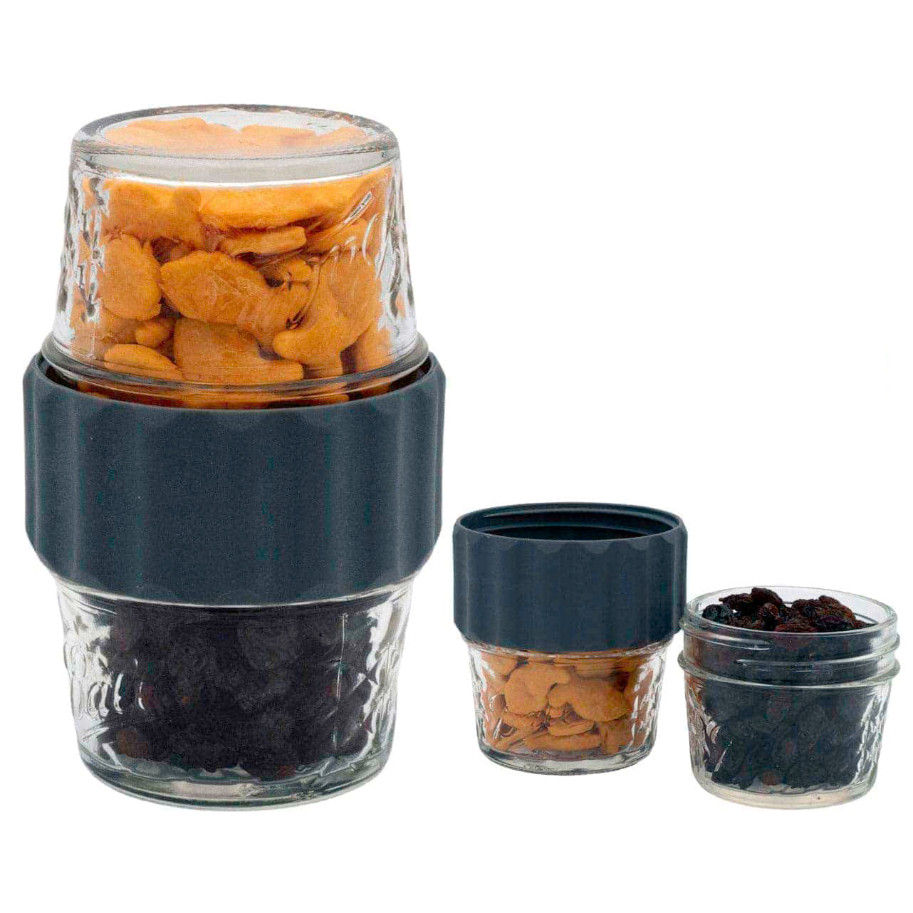 2-in-1 Lid to Connect Two Regular Mouth Mason Jars 2 Pack