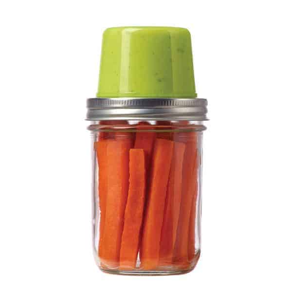 Jarware snack pack with carrots and guacamole