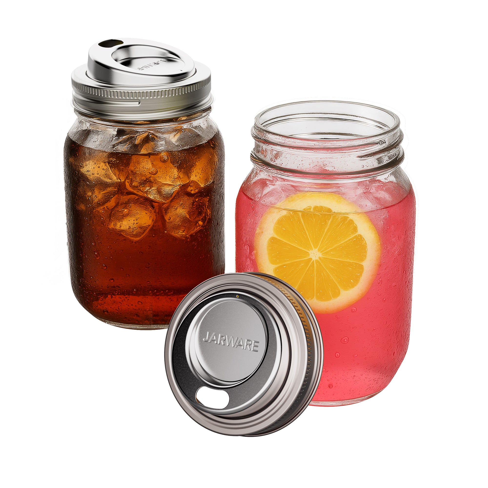Jarware Stainless Steel Sip Lid Inserts for Regular Mouth Mason Jars