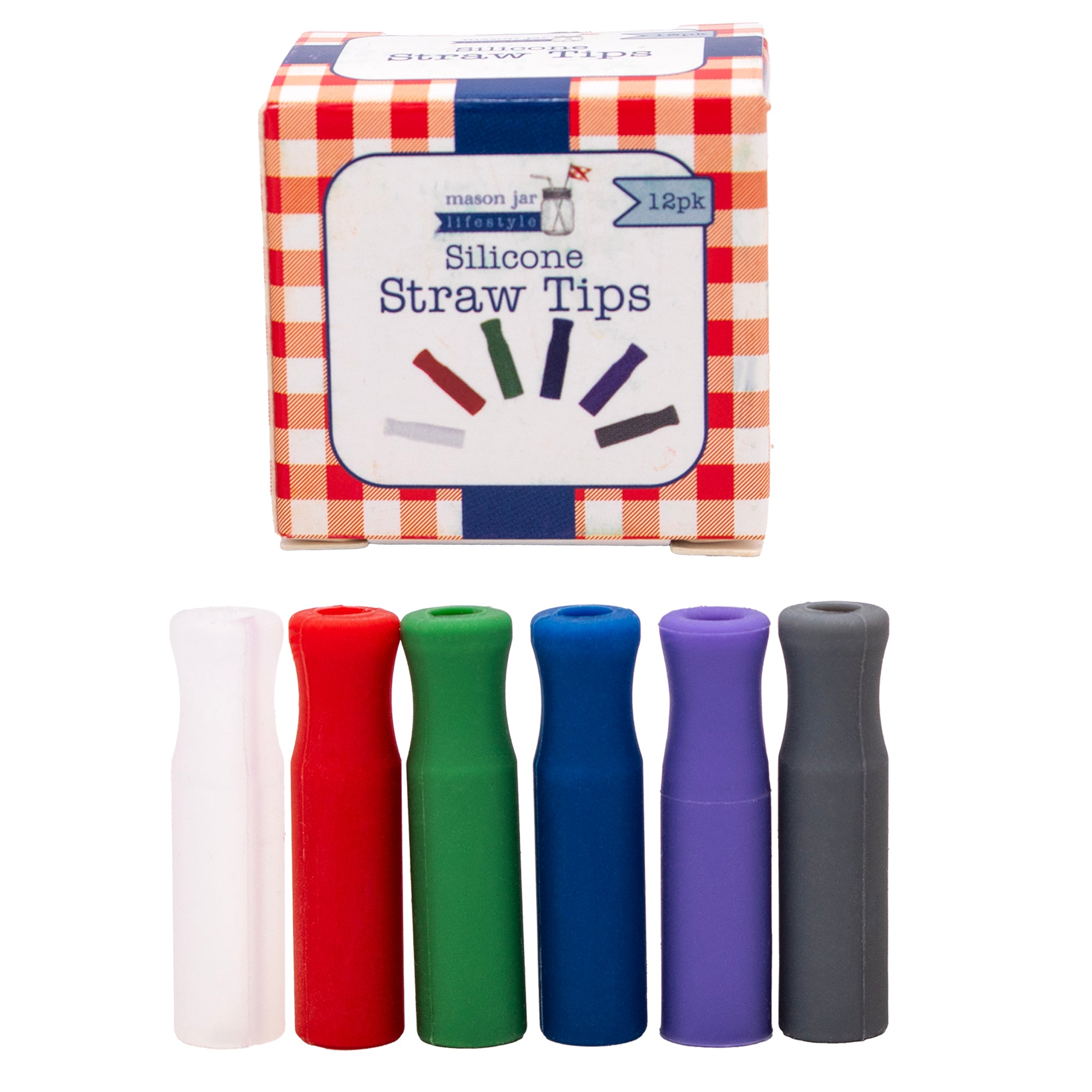 Silicone Straw Tips for Reusable Straws 12 Pack