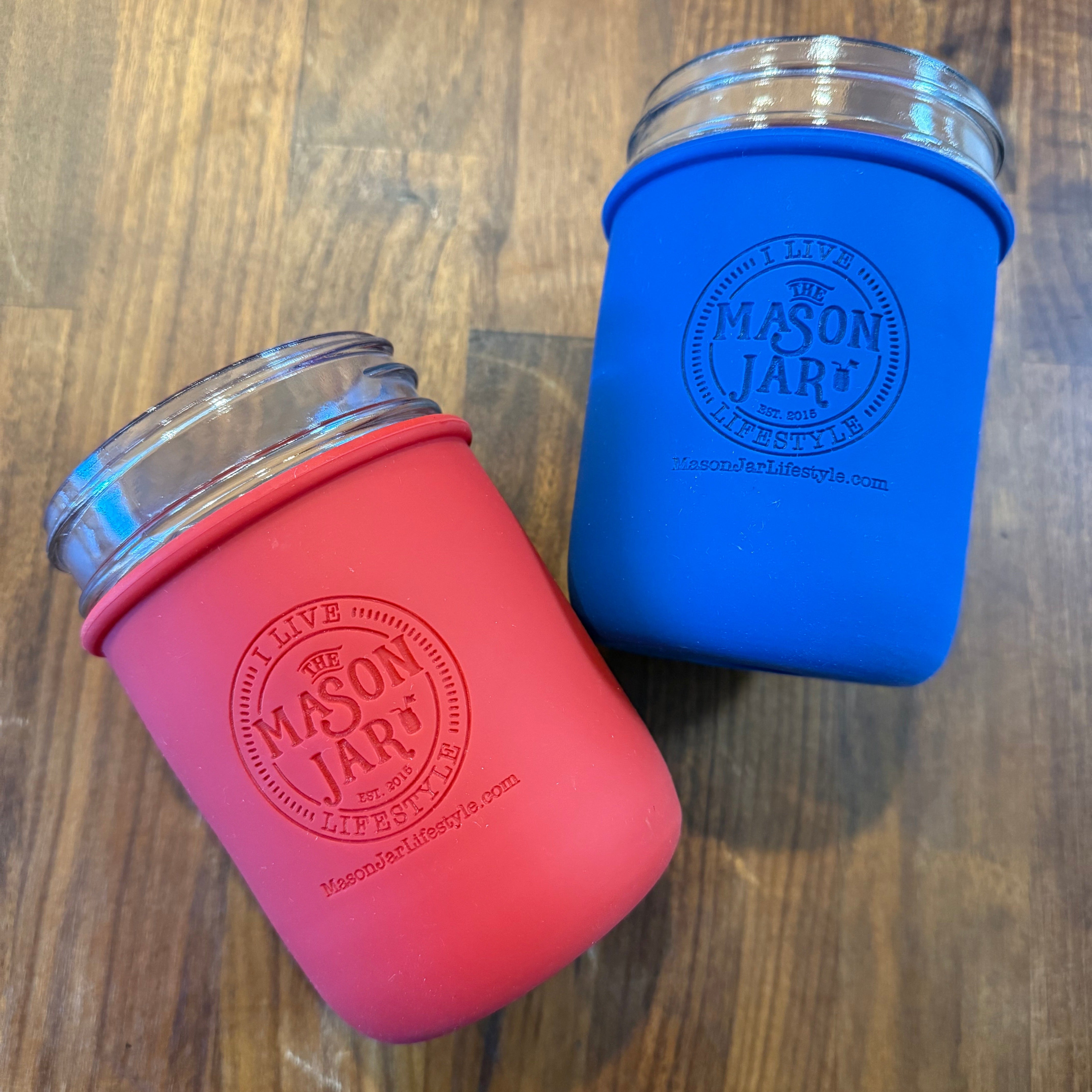 "I Live the Mason Jar Lifestyle" Silicone Laser Engraved Wide Mouth Pint Sleeve