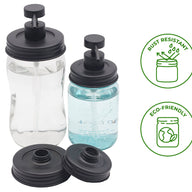 Threaded Matte Charcoal Black Soap Dispenser Lid for Wide and Regular Mouth Mason Jars Style #2