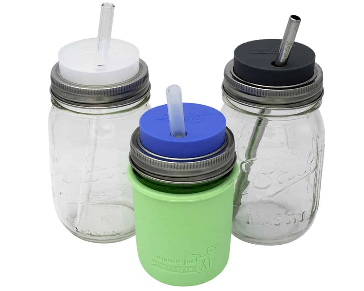 Silicone Caps with Straw Hole for Glass or Plastic Bottles - 6 Pack
